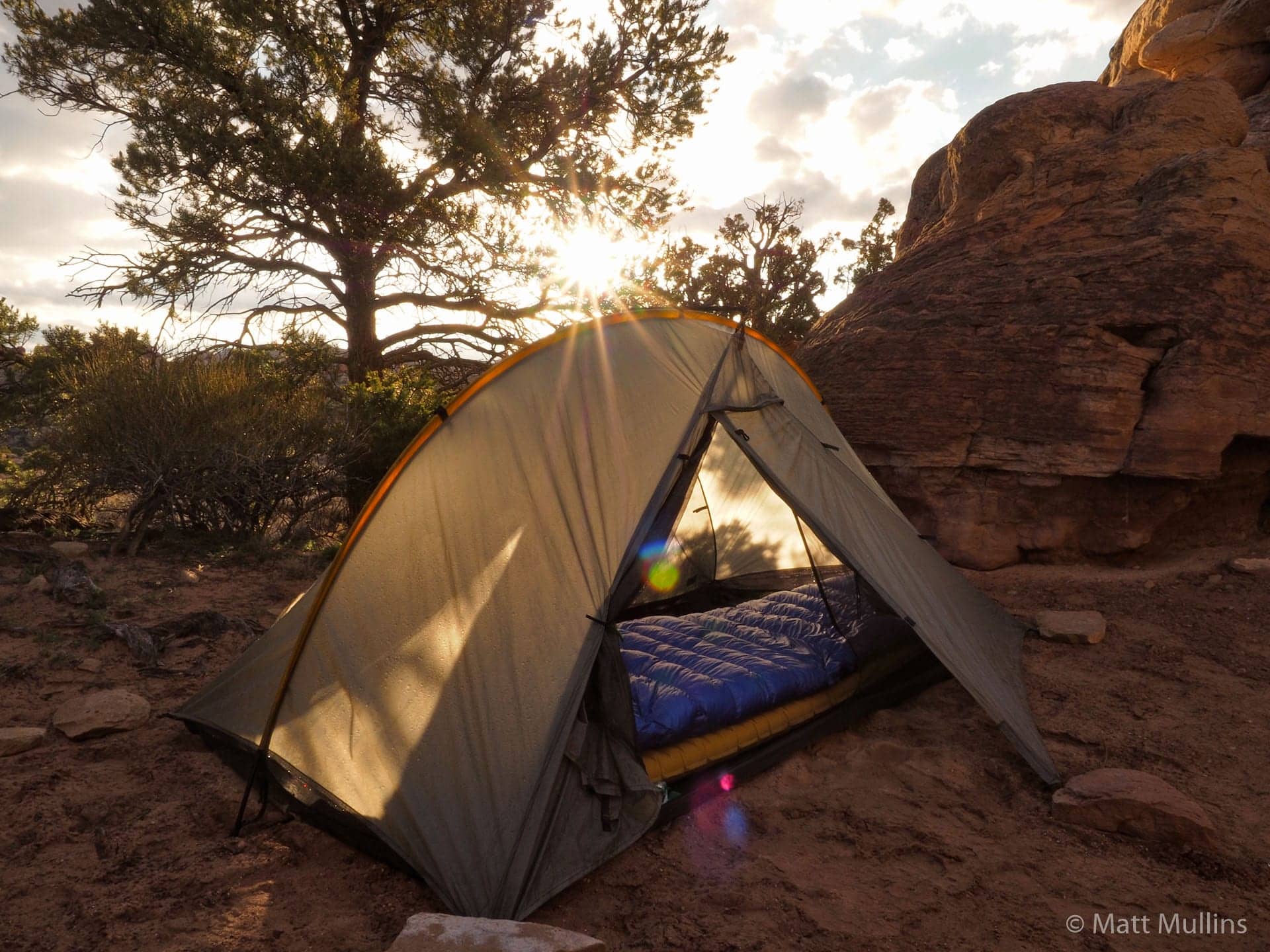 My Western Mountaineering Ultralite Sleeping Bag in the desert